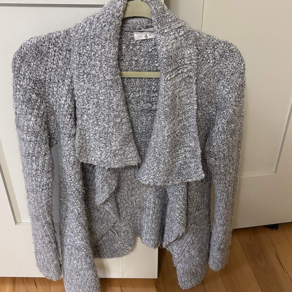 Lou & Grey soft Textured Gray and black Cardigan